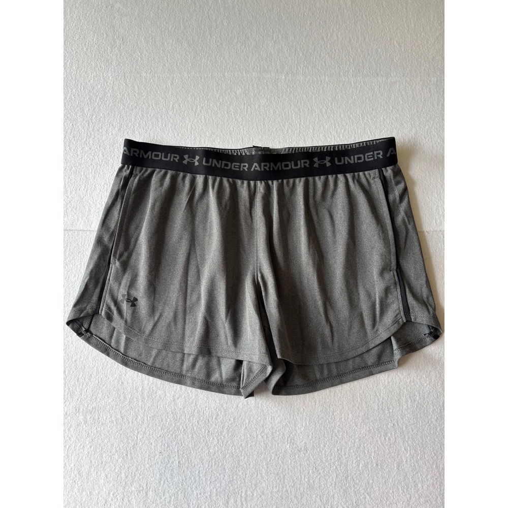 Under Armour Womens Play Up 3.0 Twist Shorts Gray Black Size Large NWT